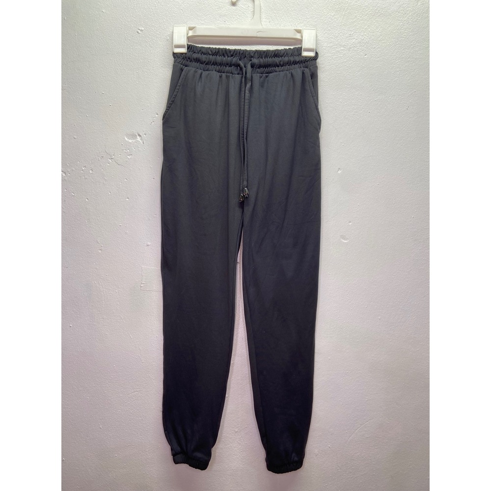 Hot Kiss Womens Joggers Dark Gray Drawstring Sweatpants XS Athleisure Loungewear